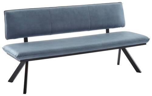SITZBANK 140/86/60 cm beschichtet Schwarz, Hellblau  - Schwarz/Hellblau, MODERN, Textil/Metall (140/86/60cm) - Cantus