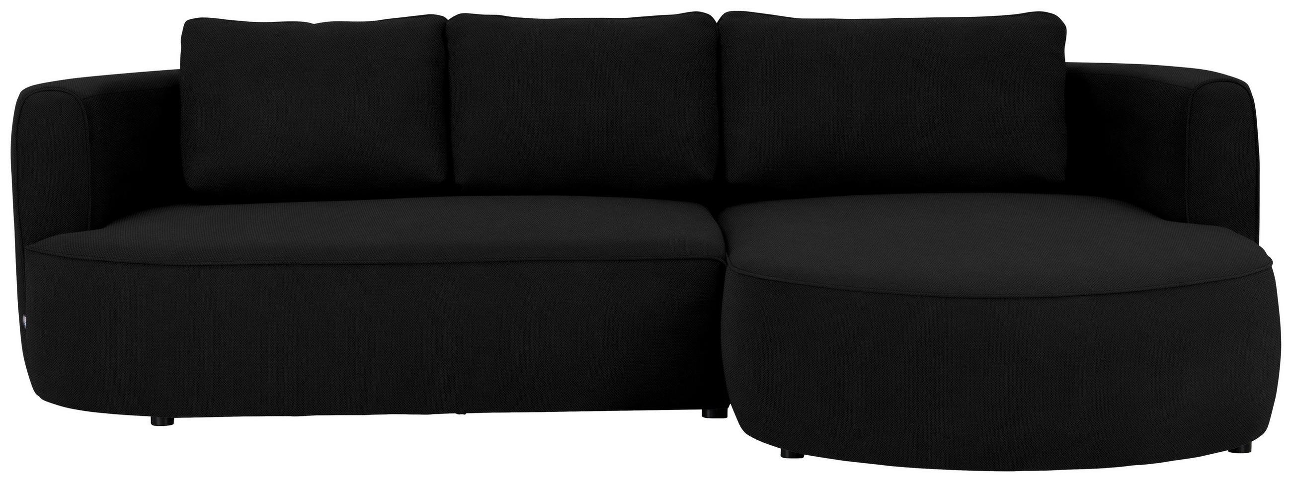 ECKSOFA in Webstoff Schwarz  - vert/noir, Modern, textile/matière synthétique (284/183cm) - Welnova
