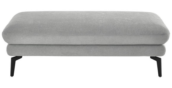 WOHNLANDSCHAFT in Chenille, Flachgewebe Silberfarben - Silberfarben/Schwarz, Design, Textil/Metall (180/344/208cm) - Dieter Knoll