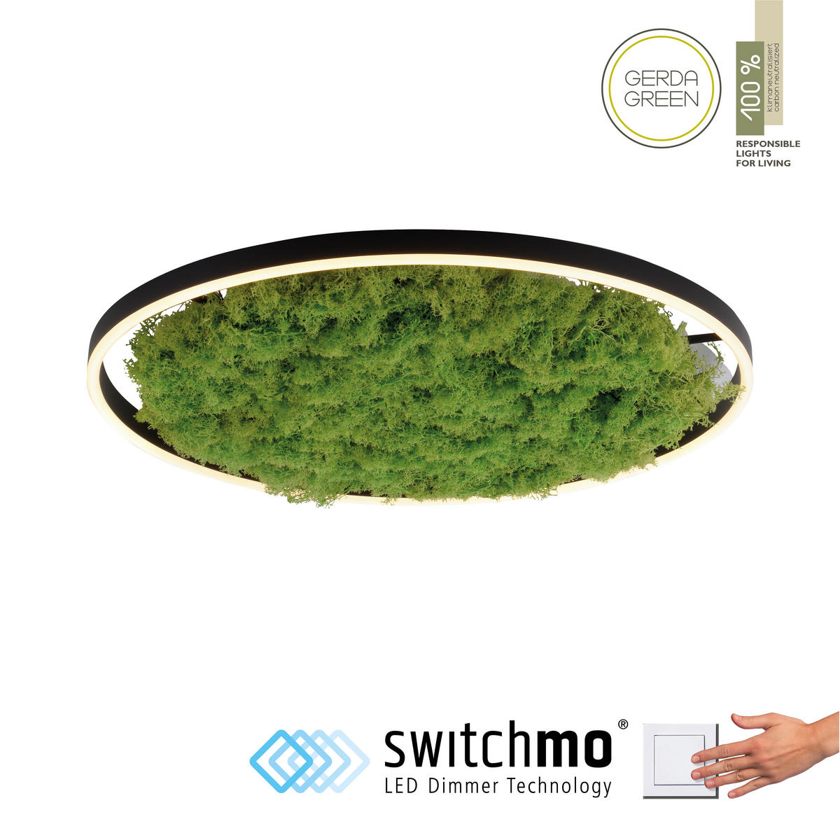 WANDLEUCHTE Ritus 58,5/58,5/5,3 cm   - Natur, Naturmaterialien/Kunststoff (58,5/58,5/5,3cm)