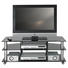 TV-RACK Glas, Metall Chromfarben, Schwarz - Chromfarben/Schwarz, Design, Glas/Kunststoff (110/40/45cm)