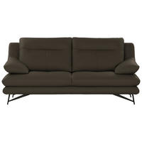 2,5-SITZER in Leder Braun  - Schwarz/Braun, Design, Leder/Metall (195/90/109cm)