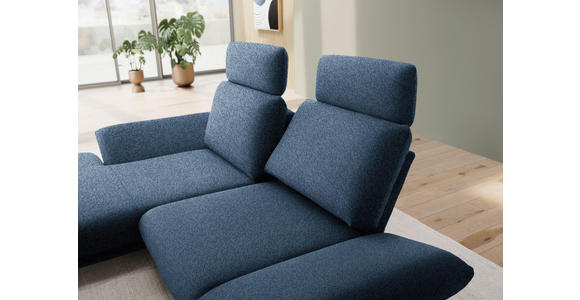 ECKSOFA  in Flachgewebe Blau  155/234 cm  - Blau/Schwarz, Design, Textil/Metall (155/234cm) - Dieter Knoll