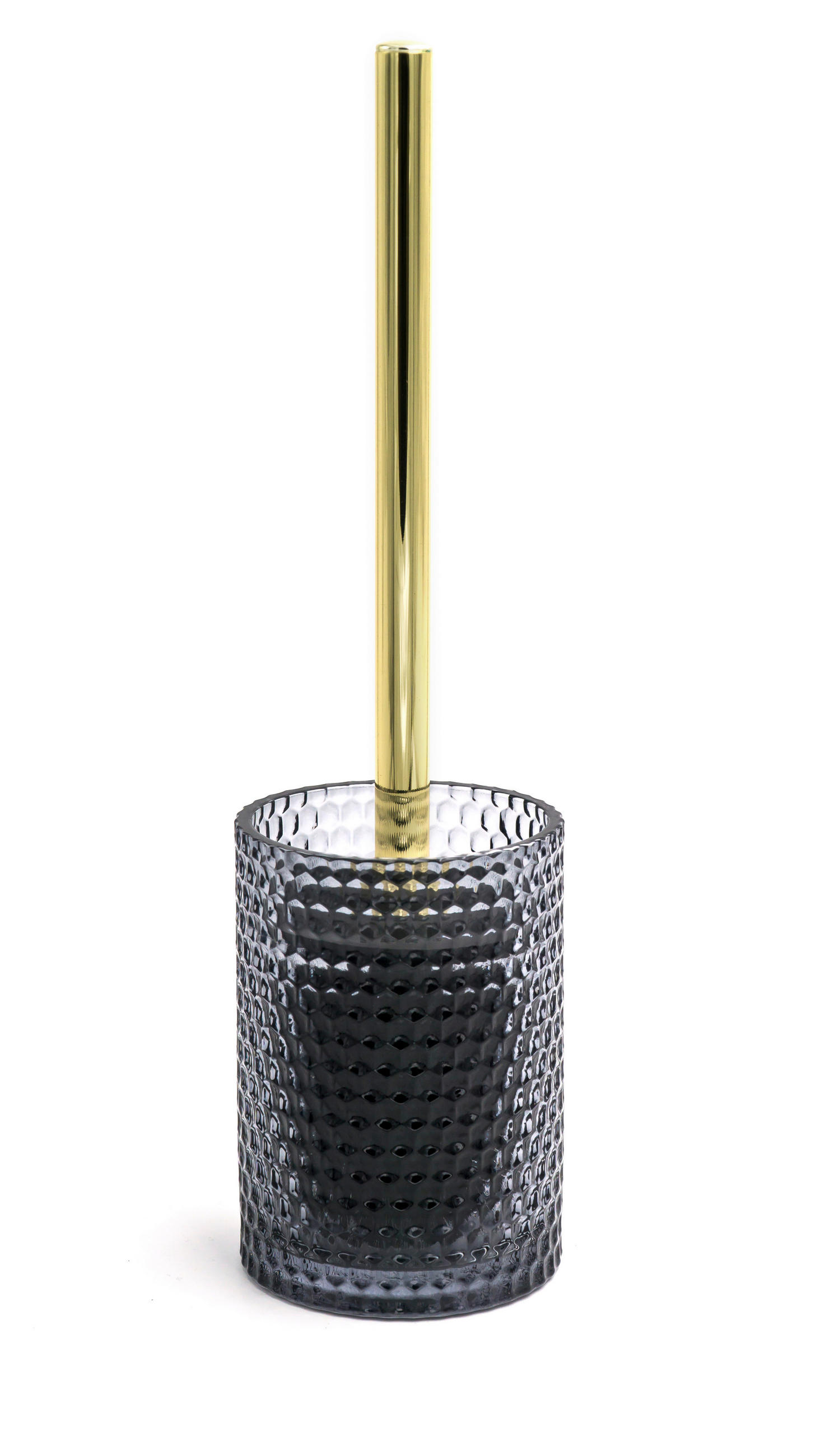 WC-BÜRSTE in Metall, Glas Kunststoff - Transparent/Goldfarben, Basics, Glas/Kunststoff (9,5/35/9,5cm) - Sadena