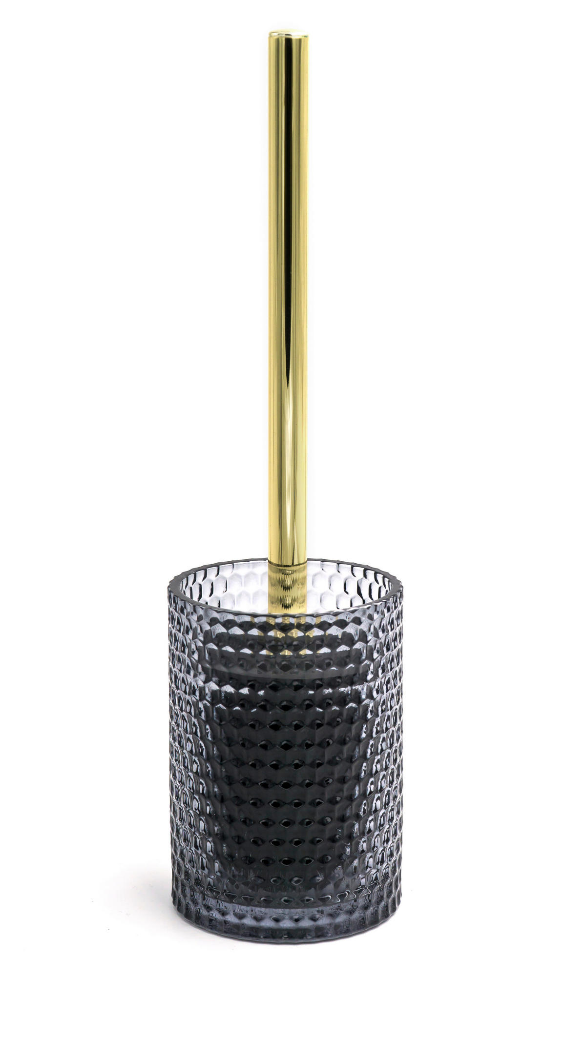 WC-BÜRSTE in Metall, Glas  Kunststoff   - Transparent/Goldfarben, Basics, Glas/Kunststoff (9,5/35/9,5cm) - Sadena