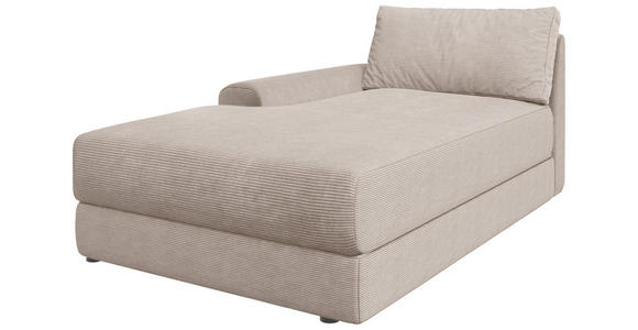 BIGSOFA Cord Beige  - Beige/Schwarz, MODERN, Kunststoff/Textil (117/93/190cm) - Carryhome