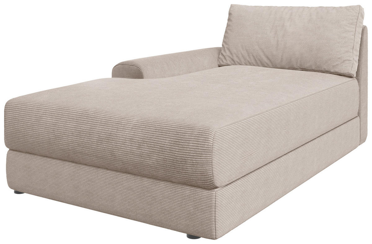 BIGSOFA Cord Beige  - Beige/Schwarz, MODERN, Kunststoff/Textil (117/93/190cm) - Carryhome