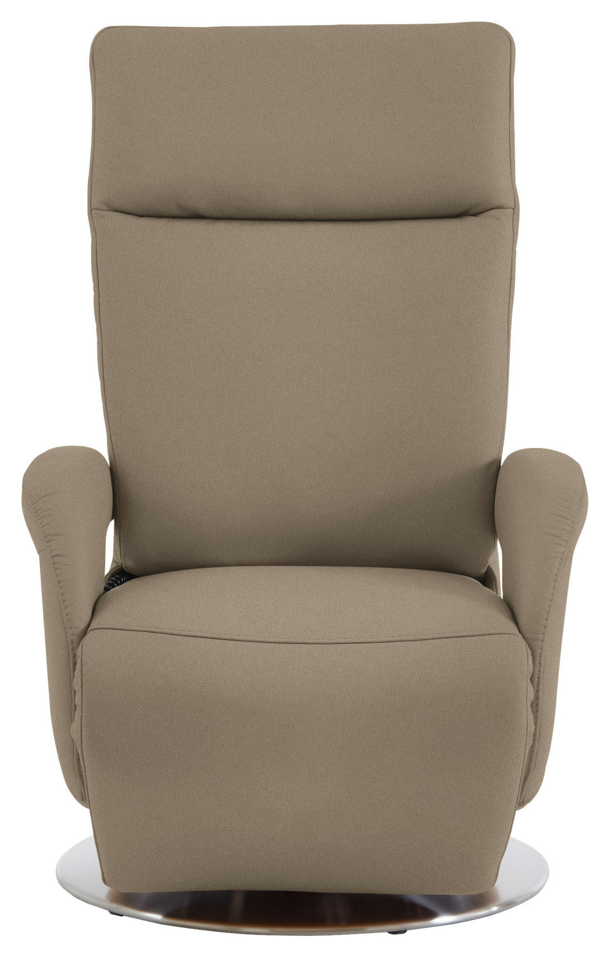 RELAXSESSEL in Leder Greige  - Edelstahlfarben/Greige, Design, Leder/Metall (70/108/80cm) - Cantus