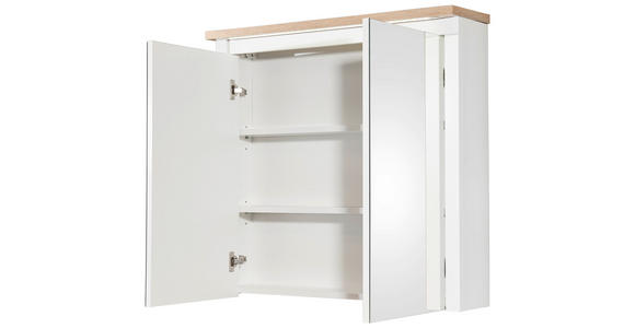 SPIEGELSCHRANK 80/80/20 cm  - Weiß/Eiche San Remo, ROMANTIK / LANDHAUS, Glas/Holzwerkstoff (80/80/20cm) - Xora