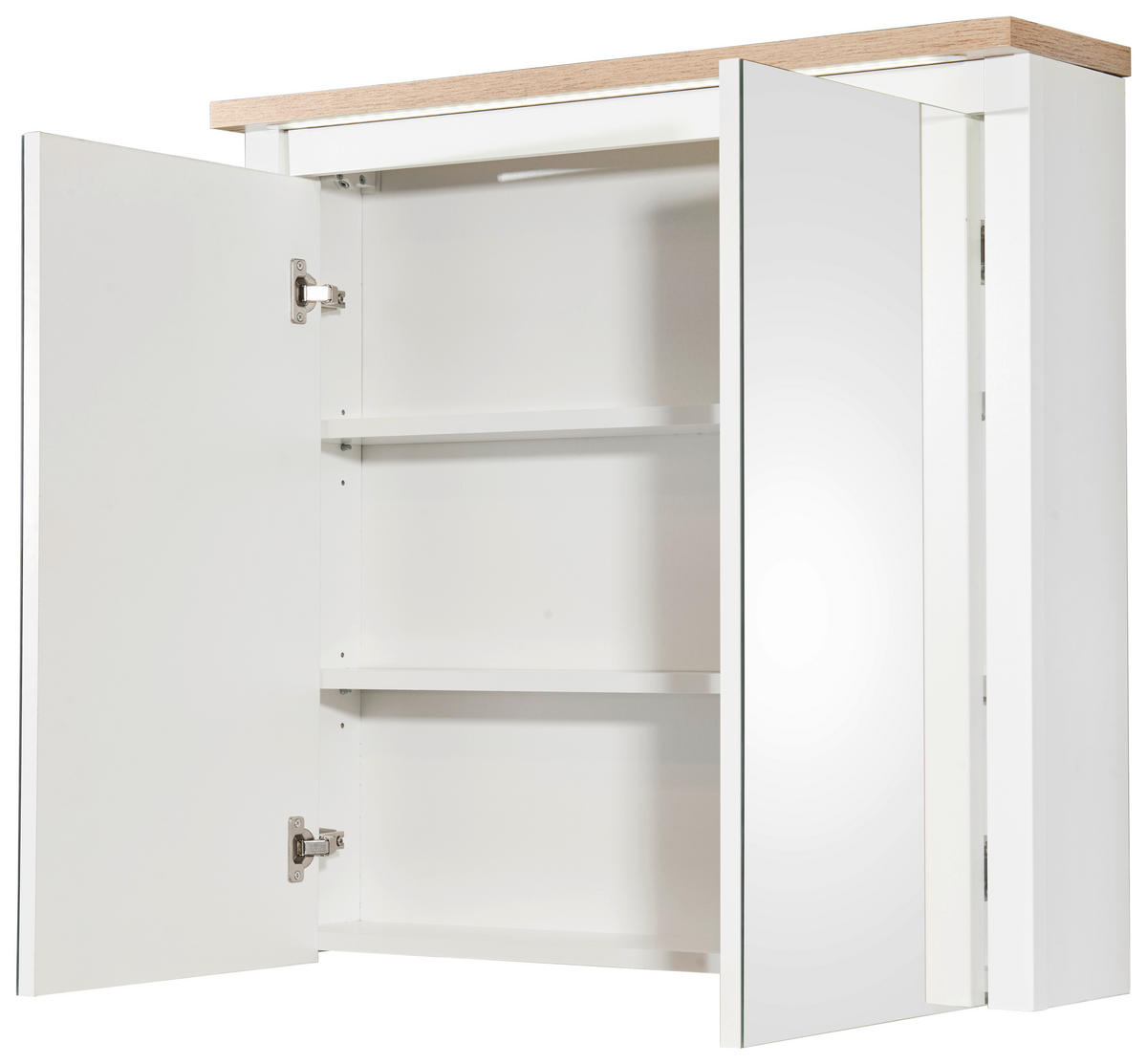 SPIEGELSCHRANK 80/80/20 cm  - Weiß/Eiche San Remo, ROMANTIK / LANDHAUS, Glas/Holzwerkstoff (80/80/20cm) - Xora