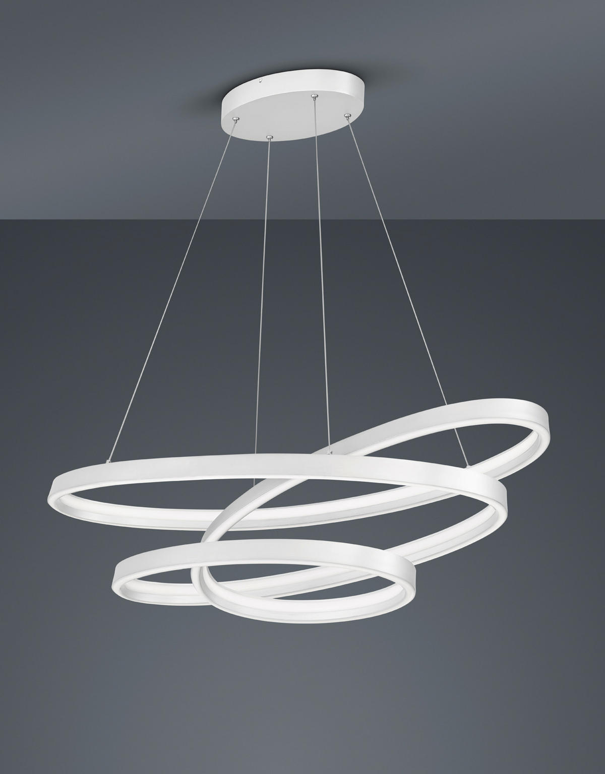 LED-HÄNGELEUCHTE CINQUE 115/150/50 cm  - Weiß, Design, Kunststoff/Metall (115/150/50cm) - Cinque