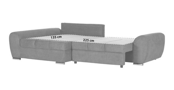 ECKSOFA Dunkelgrau Flachgewebe  - Chromfarben/Dunkelgrau, KONVENTIONELL, Textil/Metall (175/270cm) - Carryhome