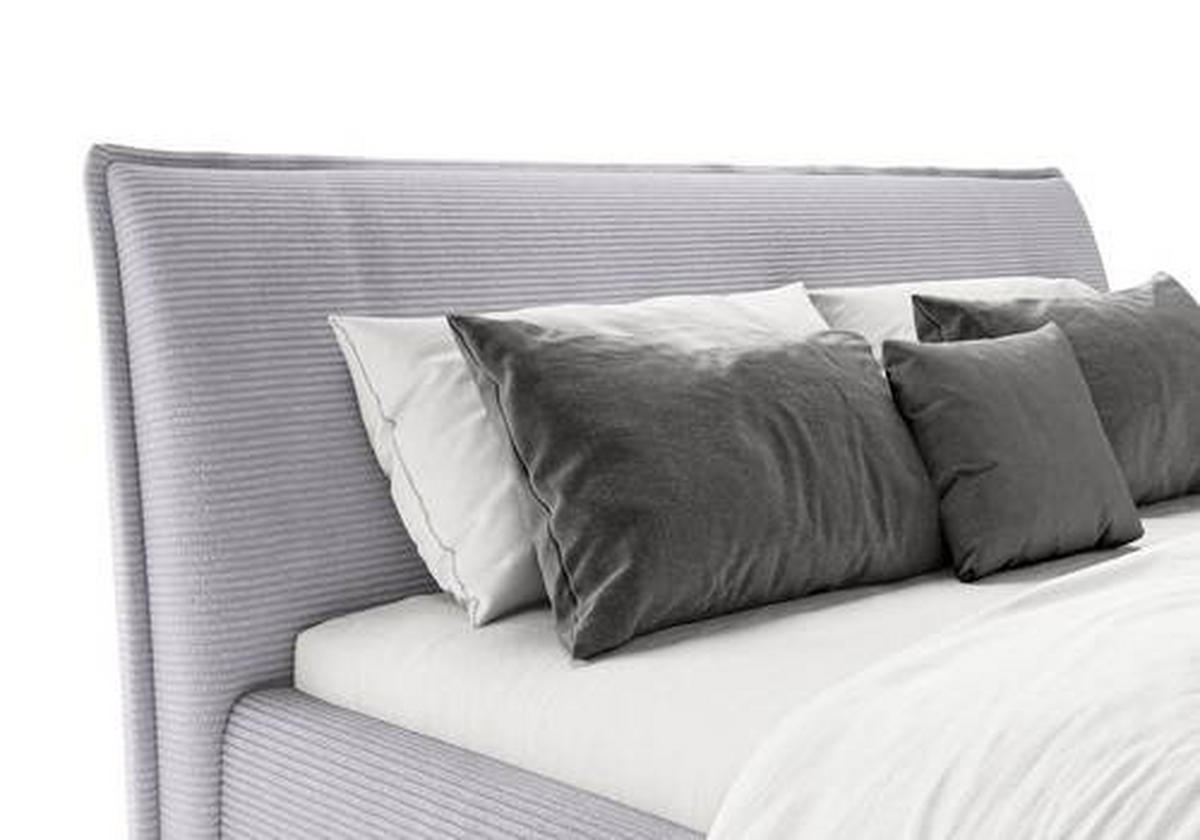 POLSTERBETT gepolstertes Kopfteil 160/200 cm  in Grau  - Schwarz/Grau, Design, Textil/Metall (160/200cm) - Lomoco