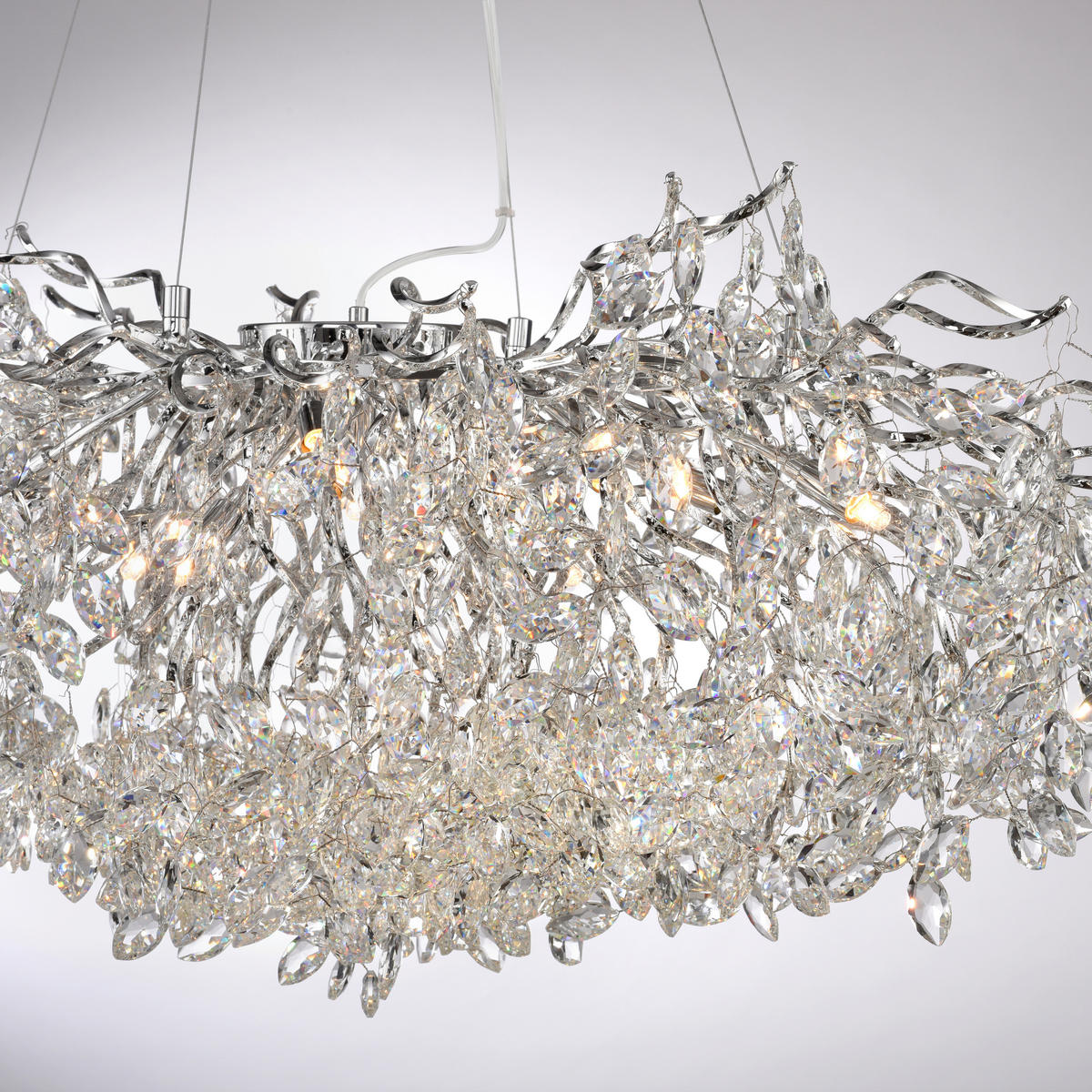 ZÁVESNÉ SVIETIDLO, 120/50/250 cm  - chrómová, Design, kov/plast (120/50/250cm)
