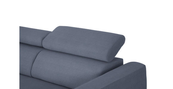 ECKSOFA Blaugrau Feincord  - Blaugrau/Schwarz, Design, Textil/Metall (205/280cm) - Xora