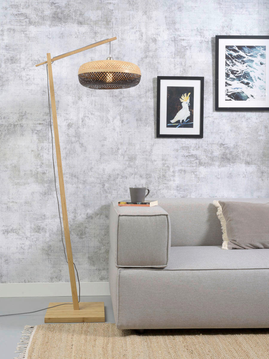 STOJACÍ LAMPA, 40/68/176 cm - černá/přírodní barvy, Trend (40/68/176cm) - Good & Mojo