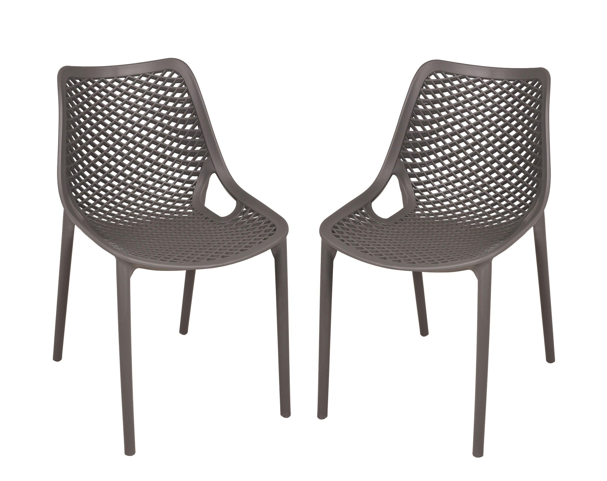 GARTENSTUHL-SET Anthrazit  - Anthrazit, MODERN, Kunststoff (50/83/60cm) - Gardenson
