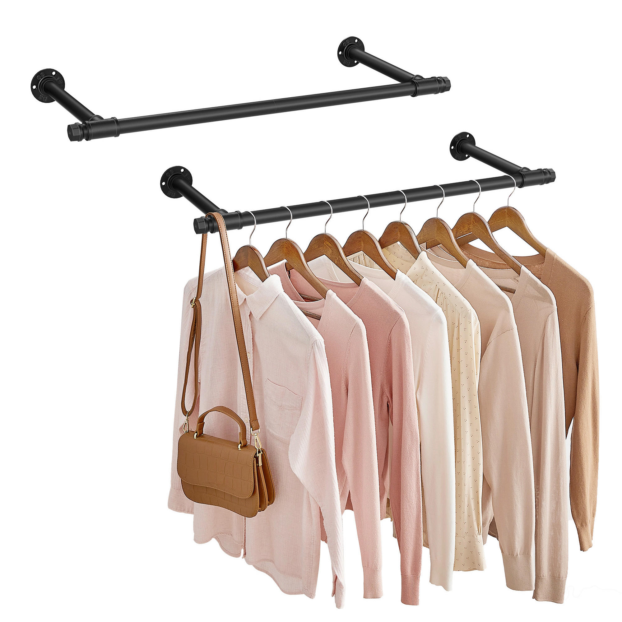 WANDGARDEROBE - Schwarz, Basics, Metall (84/7/30cm)