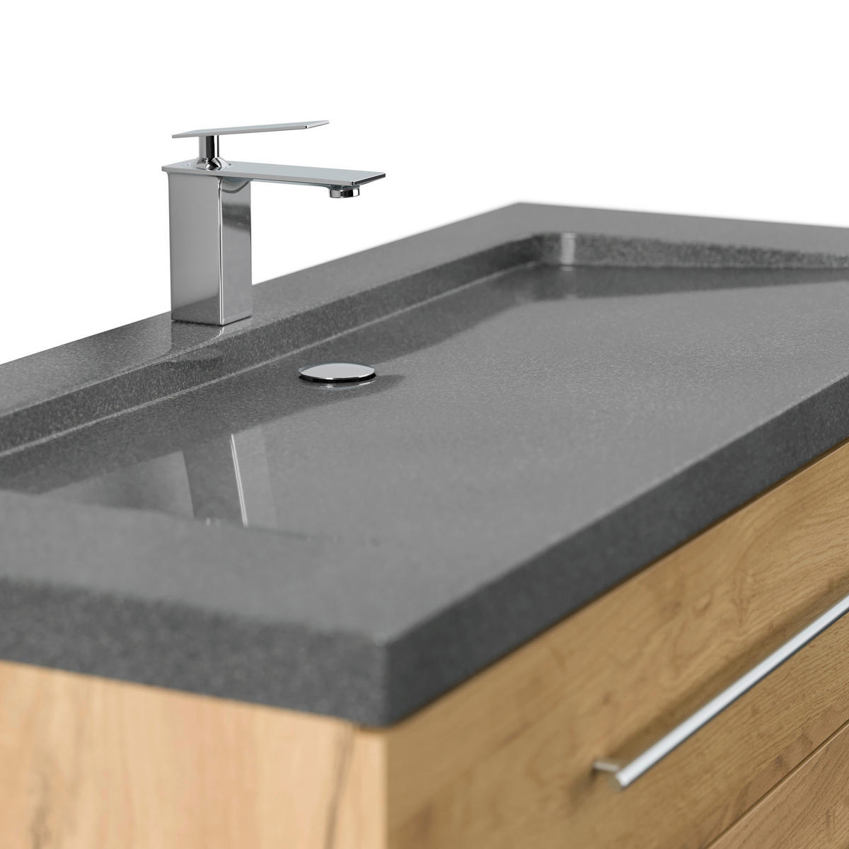 WASCHTISCHKOMBI 130 cm  - Eichefarben, Basics, Holzwerkstoff/Stein (130cm) - MID.YOU