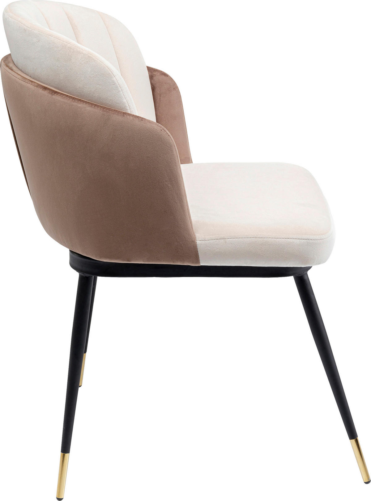 STUHL Samt Schwarz, Goldfarben, Beige  - Beige/Goldfarben, Design, Textil/Metall (52/81/58cm) - Kare-Design