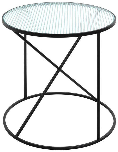 ODKLÁDACÍ STOLEK, černá - černá, Design, kov/sklo (50/50/50cm)