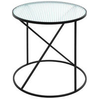 ODKLÁDACÍ STOLEK, černá - černá, Design, kov/sklo (50/50/50cm)