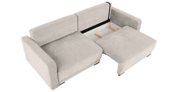 2-SITZER-SOFA in Chenille Creme  - Creme/Schwarz, KONVENTIONELL, Kunststoff/Textil (233/90/110cm) - Carryhome