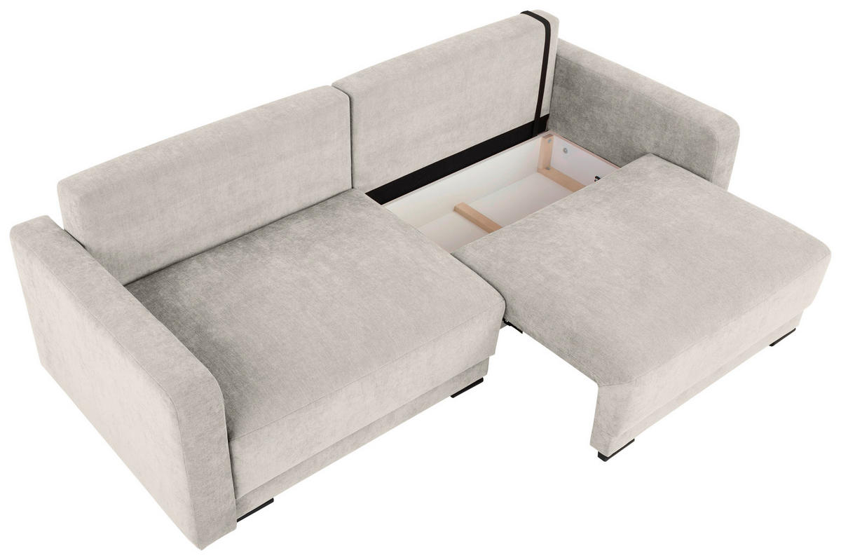 2-SITZER-SOFA in Chenille Creme  - Creme/Schwarz, Konventionell, Kunststoff/Textil (233/90/110cm) - MID.YOU