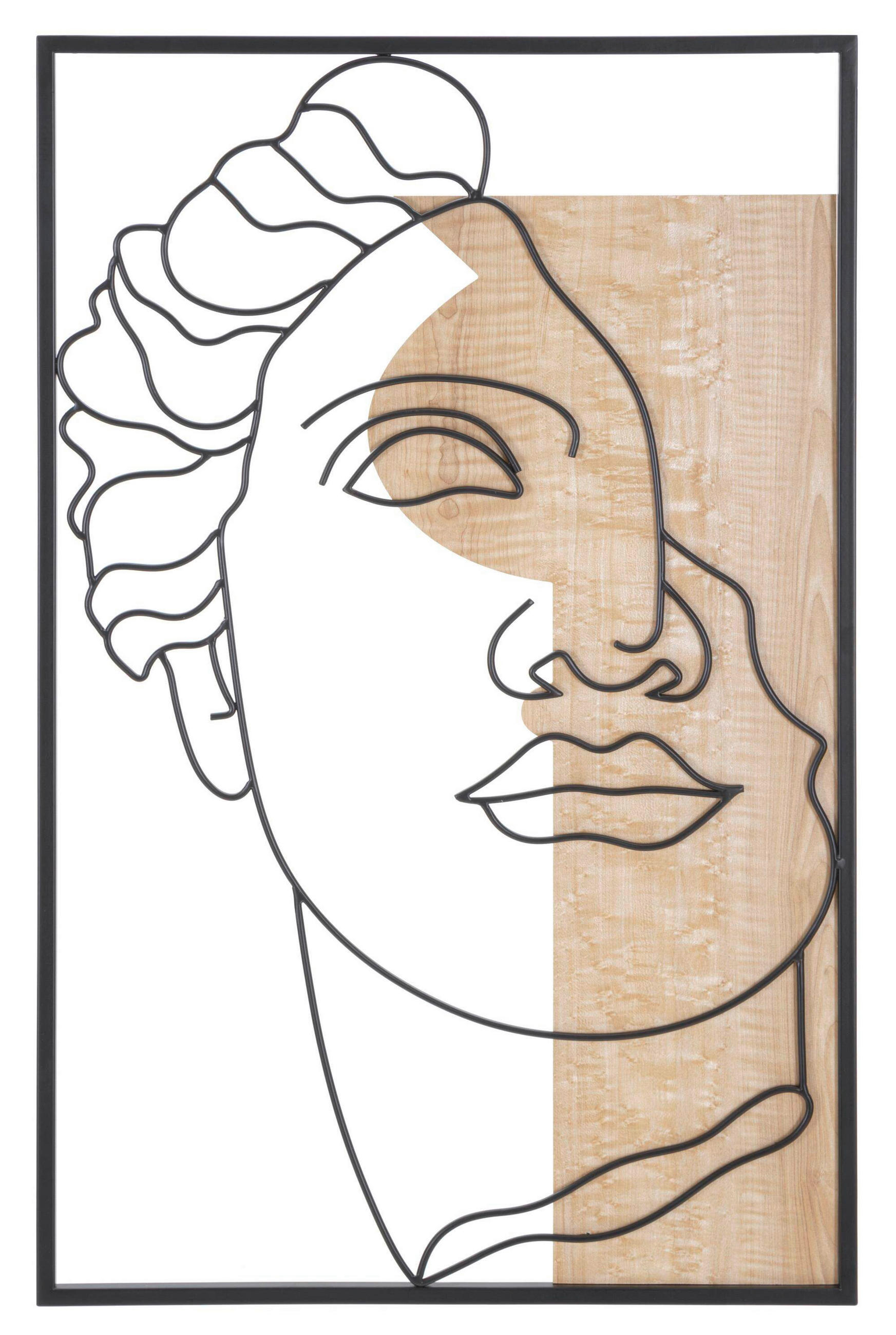 WANDDEKO  50/80/2 cm   - Schwarz/Naturfarben, Basics, Holzwerkstoff (50/80/2cm)