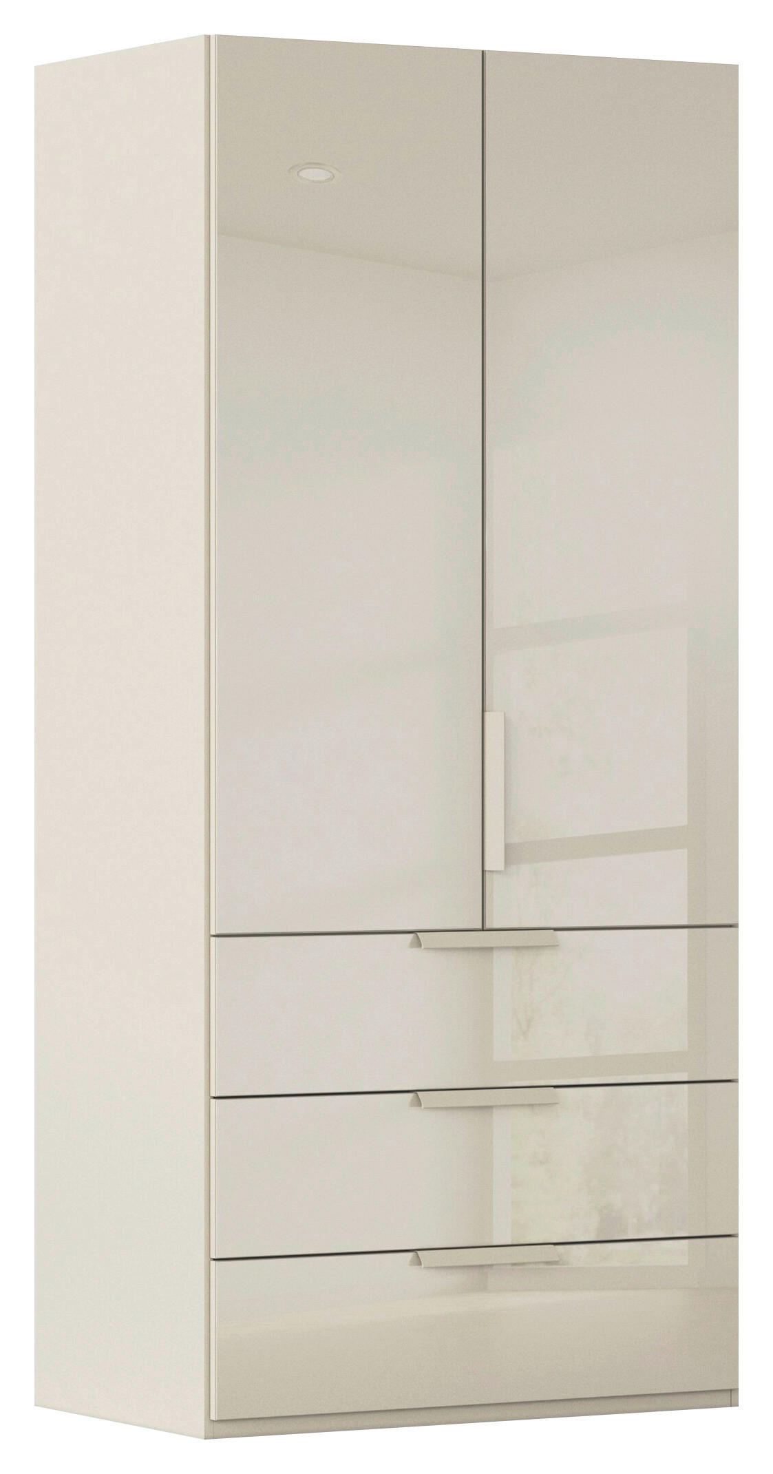 DREHTÜRENSCHRANK 101/223/61 cm,  in Champagner, 2-türig  - Champagner, Basics, Glas/Holzwerkstoff (101/223/61cm) - Novel