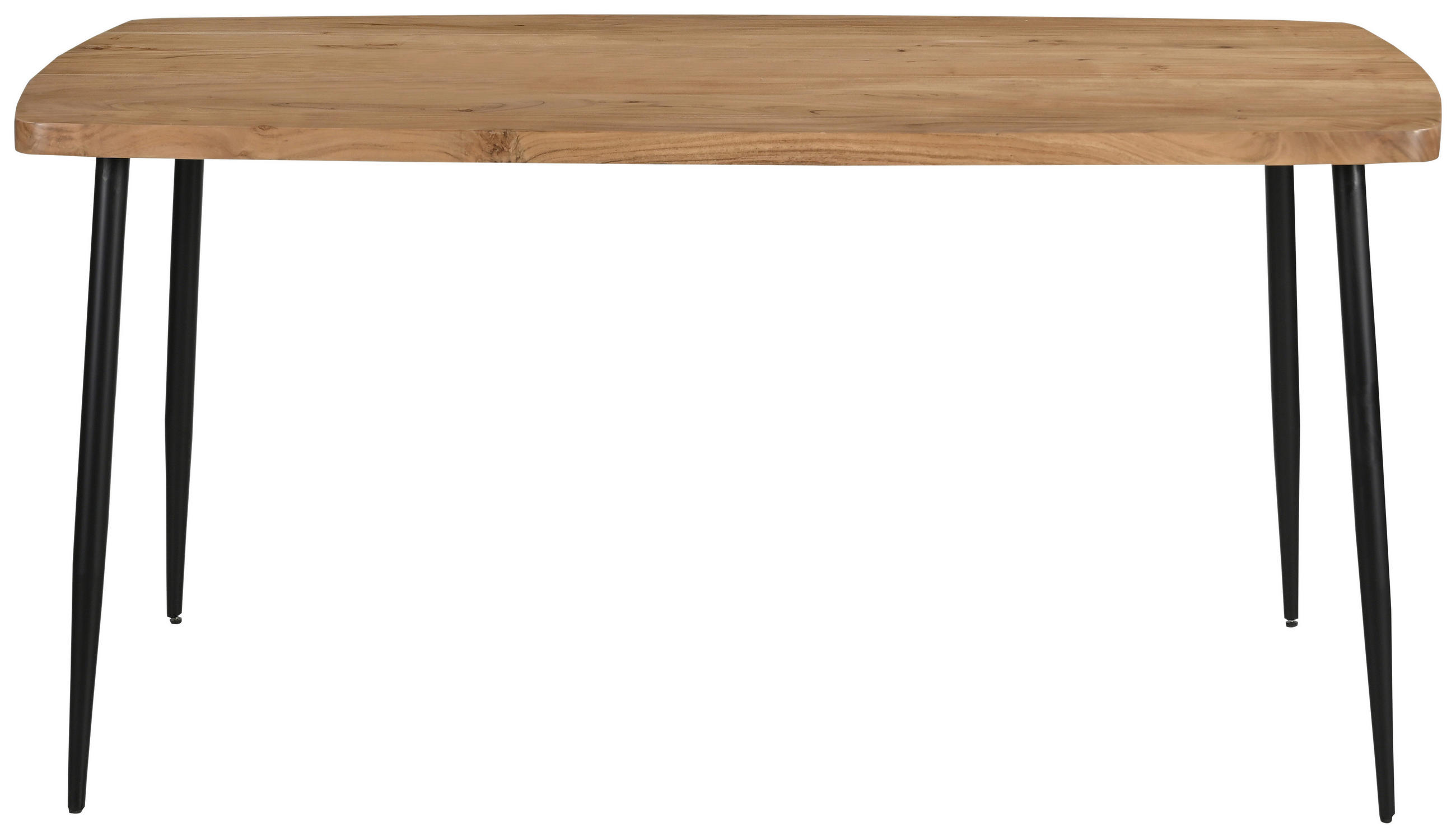 ESSTISCH Akazie Hartholz rechteckig Schwarz, Akaziefarben  - Schwarz/Akaziefarben, Design, Holz/Metall (160/90/76cm) - Boxxx