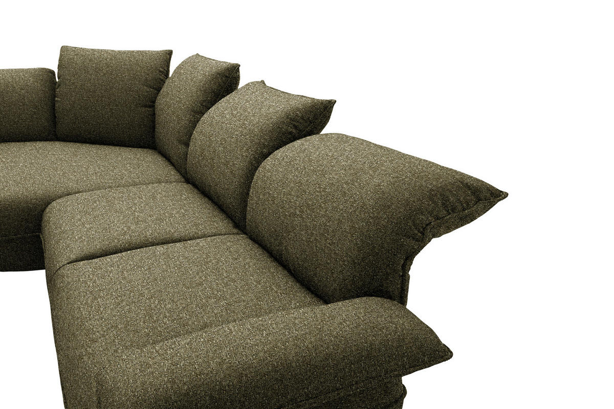 ECKSOFA Chenille Grün  - Schwarz/Grün, Design, Kunststoff/Textil (154/343cm) - Koinor
