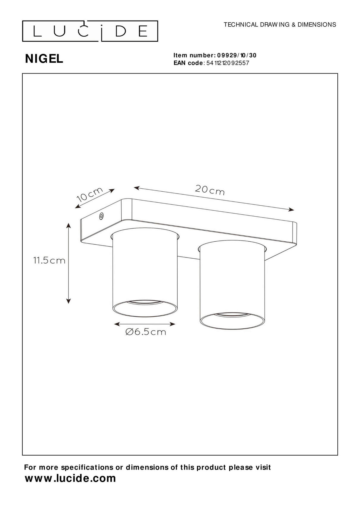 LED-STRAHLER - Schwarz, Basics, Metall (20/10/11.5cm) - Lucide