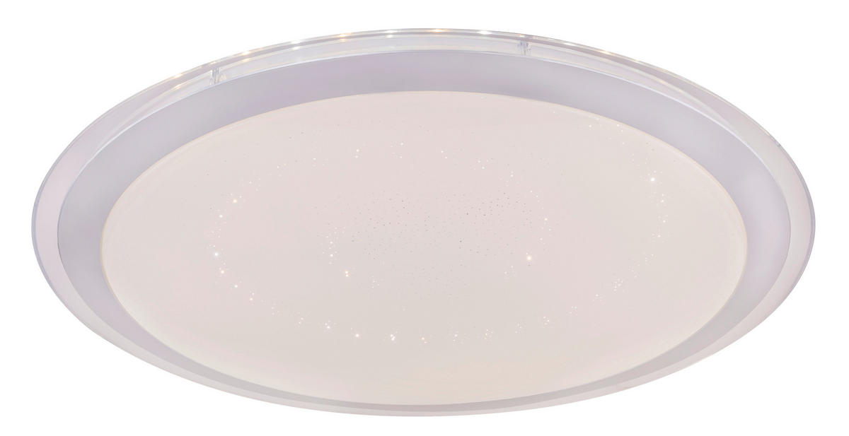 LED-DECKENLEUCHTE Carry 53/8,3 cm  - Klar/Silberfarben, Design, Kunststoff/Metall (53/8,3cm) - Globo