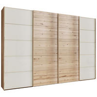 SCHWEBETÜRENSCHRANK 330/236/67 cm 4-türig Buchefarben, Champagner  - Champagner/Buchefarben, Natur, Glas/Holz (330/236/67cm) - Linea Natura