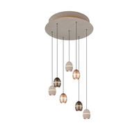 LED-HÄNGELEUCHTE Bedford 50/200 cm  - Platinfarben/Braun, Design, Metall (50/200cm)