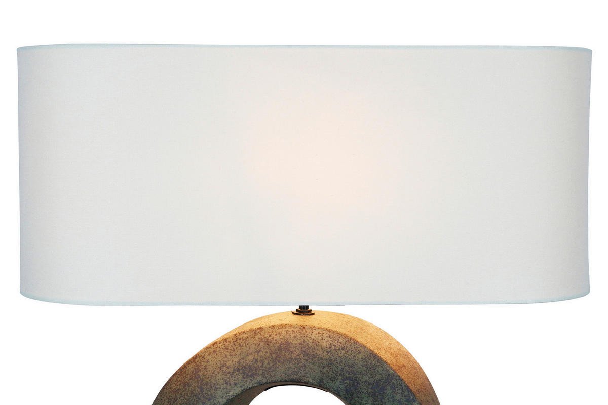 TISCHLEUCHTE 31/55/15 cm   - Beige/Grün, Design, Keramik/Textil (31/55/15cm) - P & B