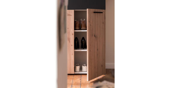 GARDEROBE 5-teilig  in 200/200/38 cm  - Eichefarben/Anthrazit, KONVENTIONELL, Holzwerkstoff (200/200/38cm) - Moderano