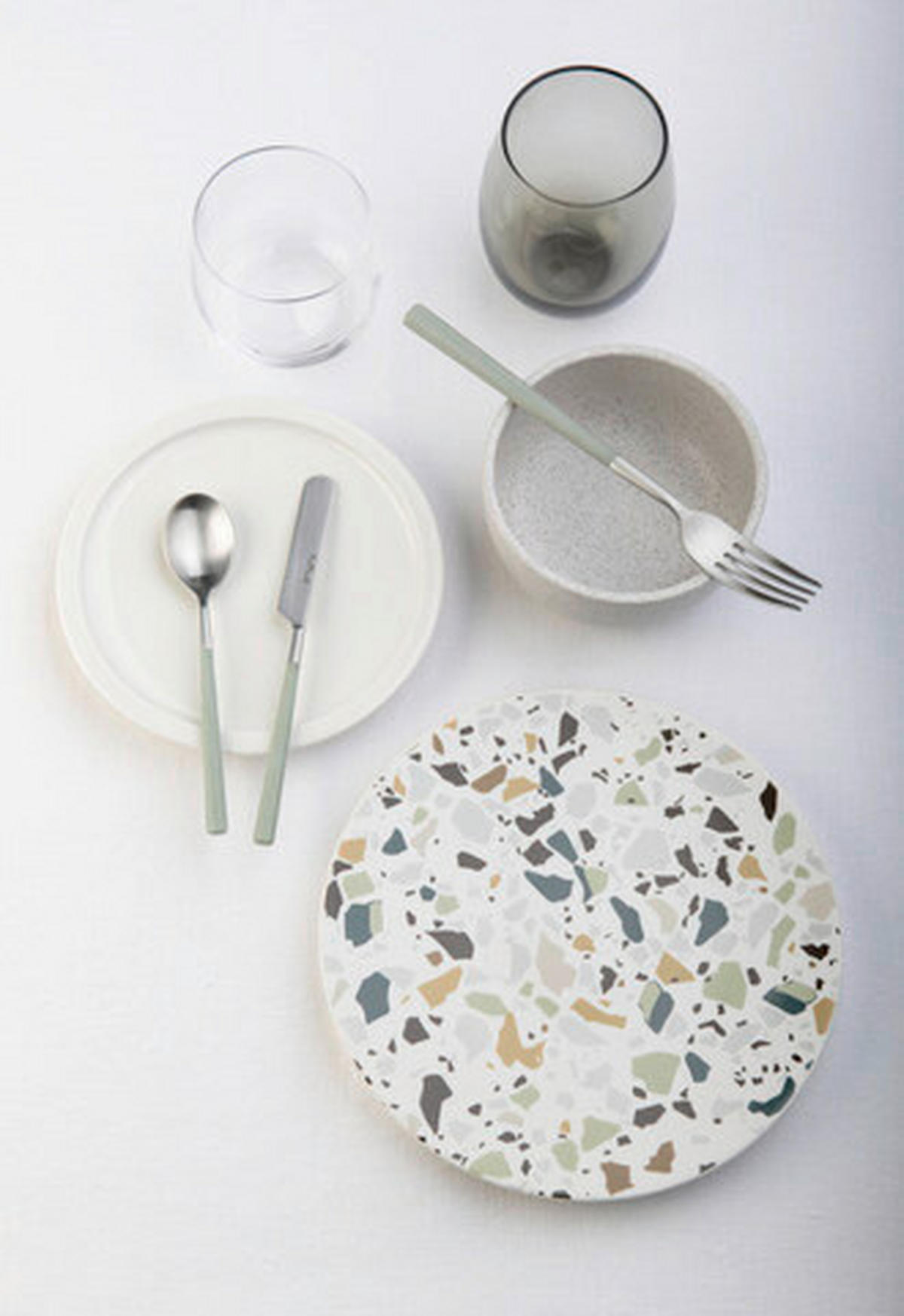 BESTECKSET HIVE 16-teilig Stahl  - Edelstahlfarben/Salbeigrün, Basics, Kunststoff/Metall (25,5/7/5,3cm) - Pintinox