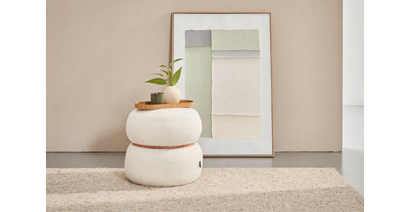 HOCKER Vliesstoff, Teddystoff Weiß  - Weiß, Trend, Textil (45/41/45cm) - Xora