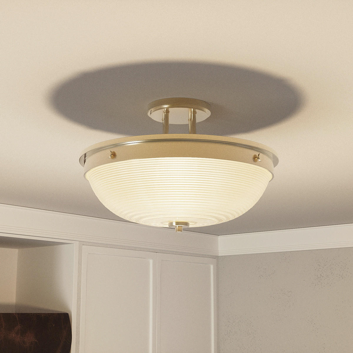 DECKENLEUCHTE    32.7/32.7/24.6 cm  - Messingfarben, Lifestyle, Glas/Metall (32.7/32.7/24.6cm) - Elstead Lighting