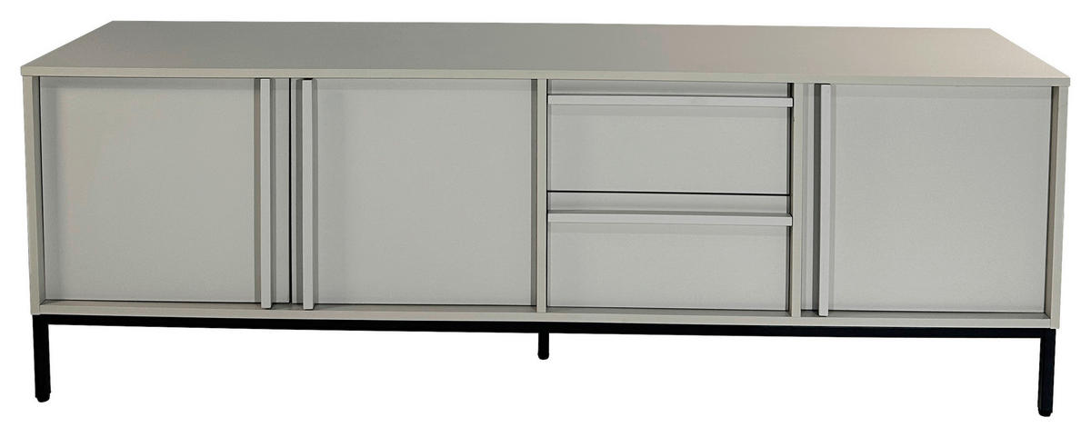LOWBOARD WABI  in 180/60,5/40 cm  - Hellgrau/Schwarz, Design, Holz/Holzwerkstoff (180/60,5/40cm) - Xora