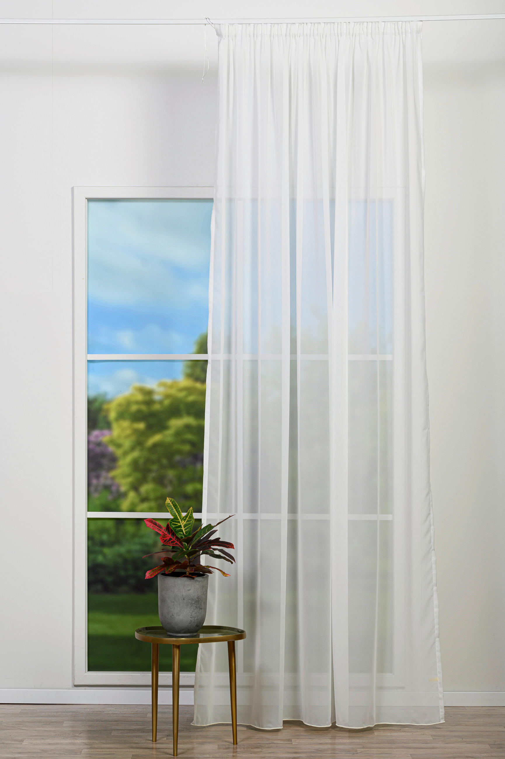 MATERIAL PERDELE ȘI DRAPERII transparent  - alb, Basics, textil (80cm)