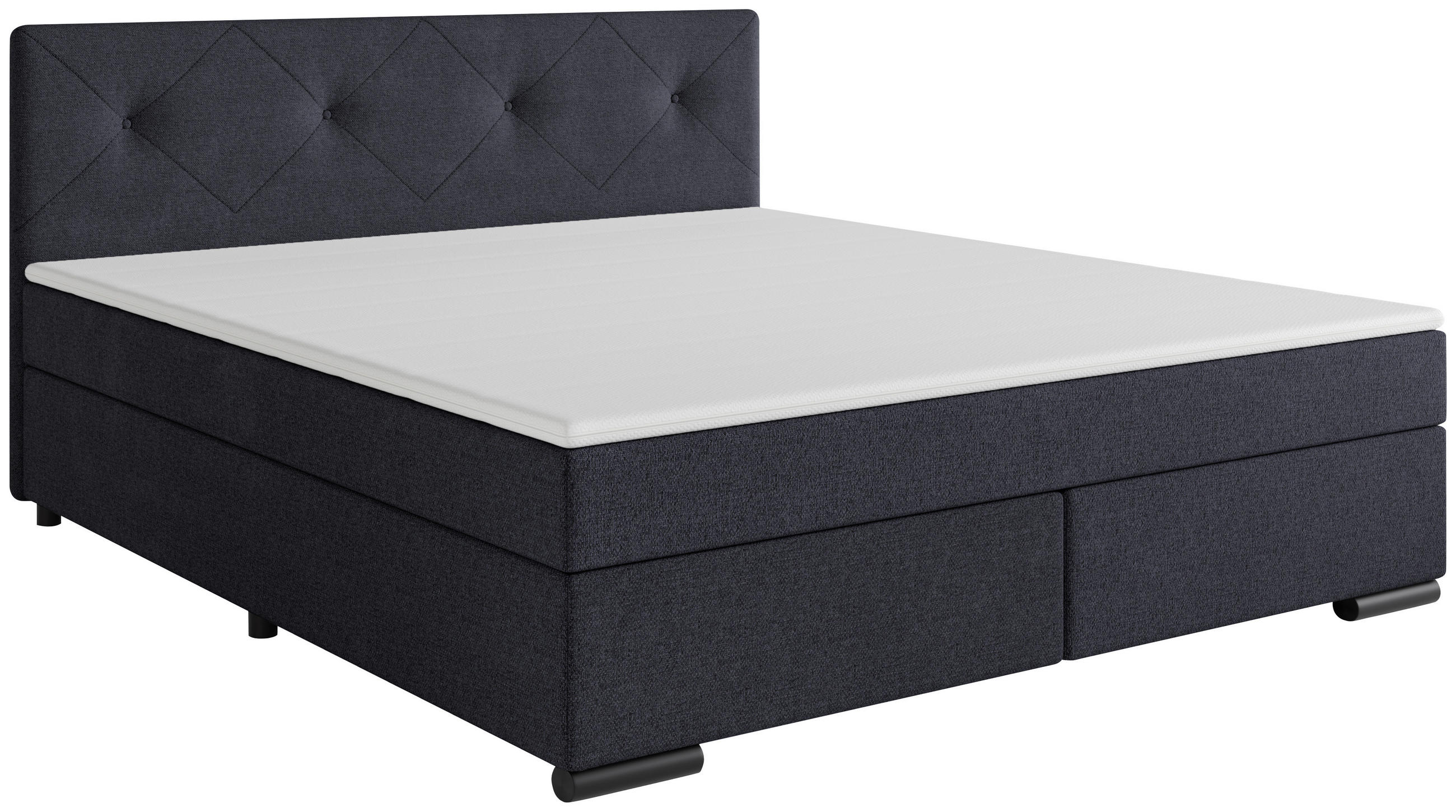 BOXSPRINGBETT 160/220 cm  in Anthrazit  - Anthrazit/Beige, MODERN, Karton/Holz (160/220cm) - MID.YOU