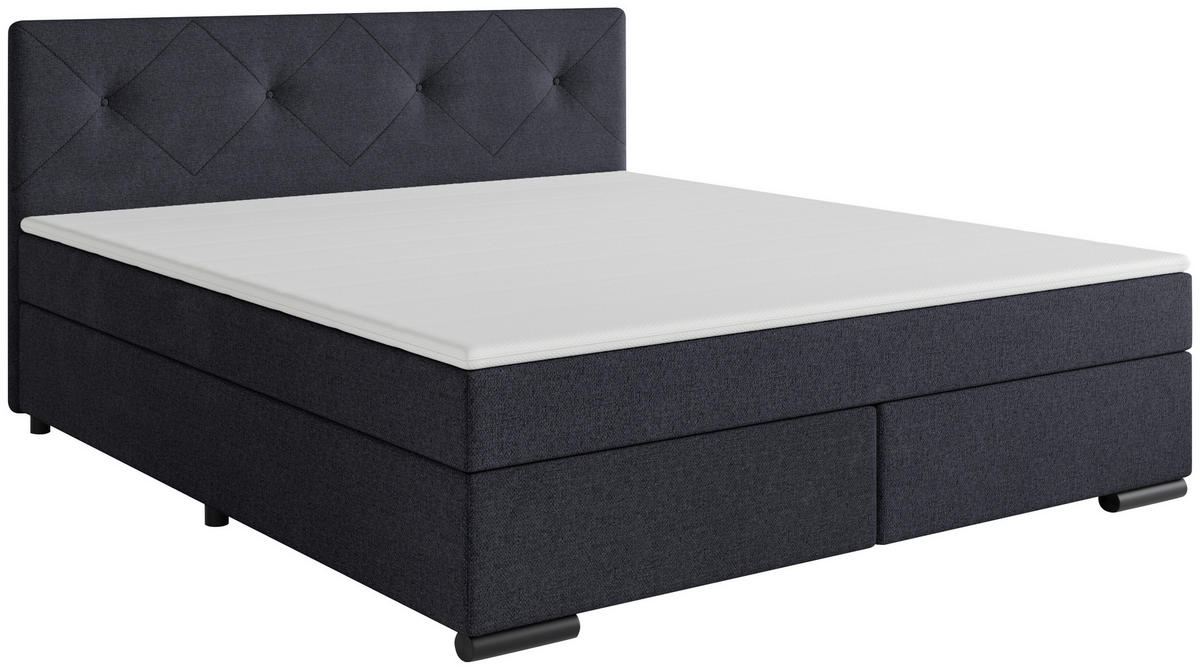 BOXSPRINGBETT 160/220 cm  in Anthrazit  - Anthrazit/Beige, MODERN, Karton/Holz (160/220cm) - MID.YOU