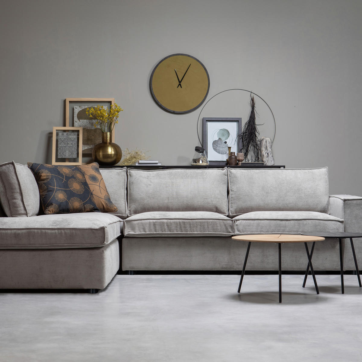 ECKSOFA Thomas Grün Cord  - Schwarz/Grün, Design, Kunststoff/Textil (197/283cm) - Livetastic