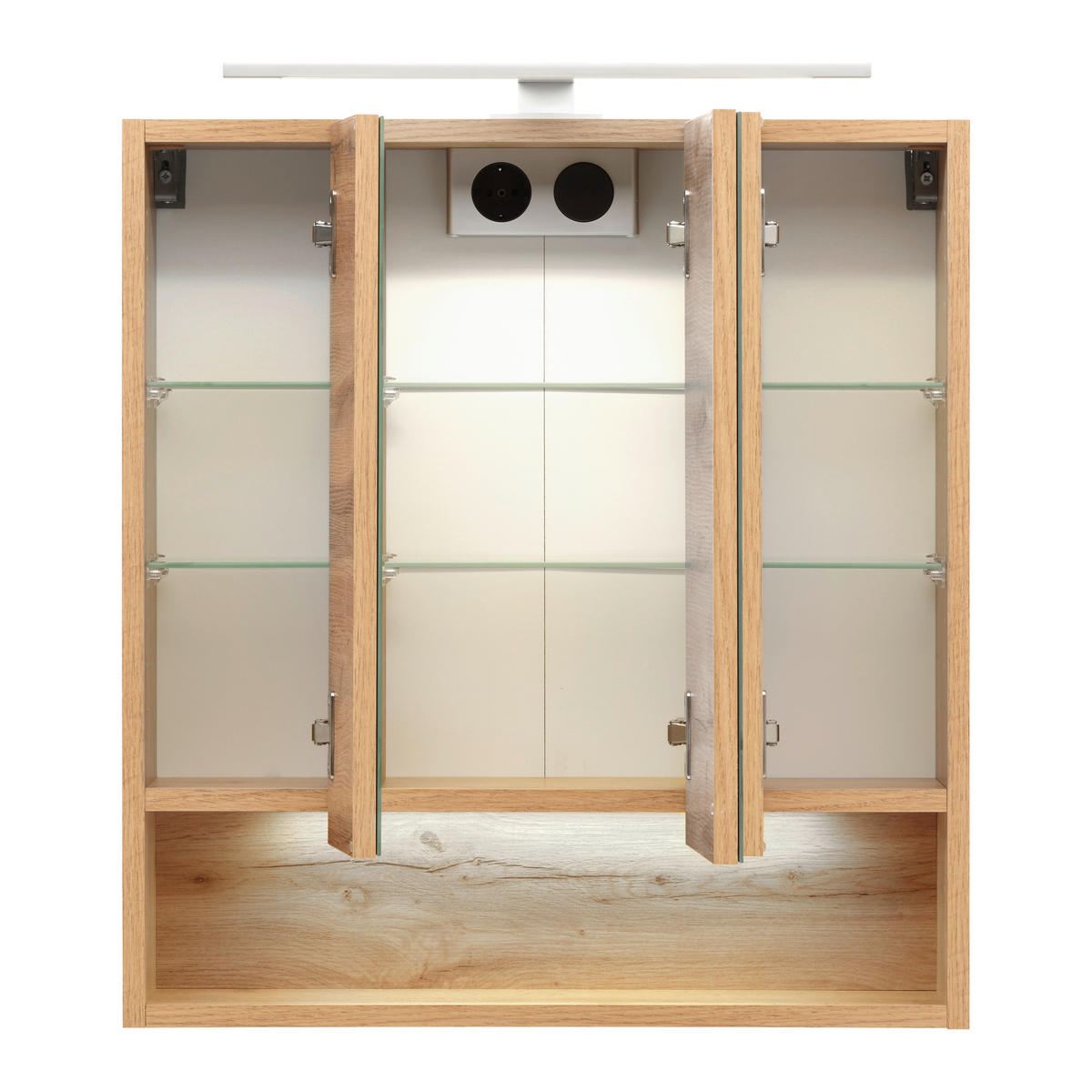 Spiegelschrank Jakarta 60/64/20 cm  - Eiche Wotan, MODERN, Glas/Holzwerkstoff (60/64/20cm) - Held