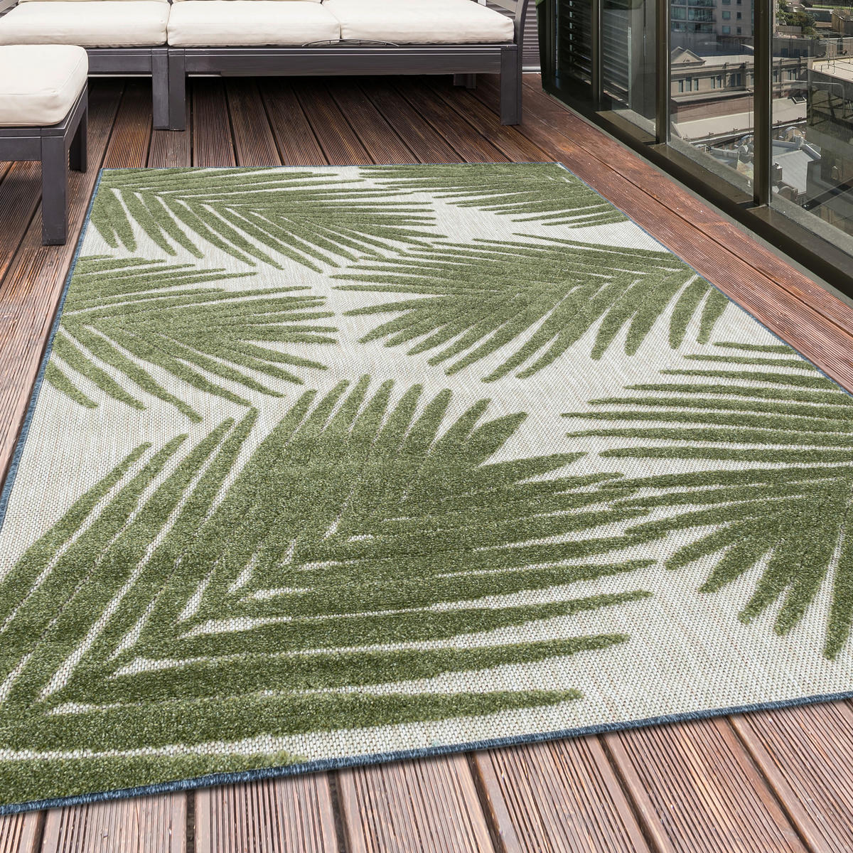 FLACHWEBETEPPICH 140/200 cm Bahama Grün  - Grün, Design, Textil (140/200cm) - Novel