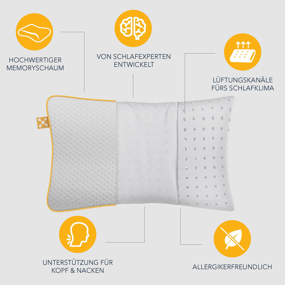 KINDER NACKENKISSEN COMFORT  - Basics, Textil (50/6/32cm) - Smartsleep