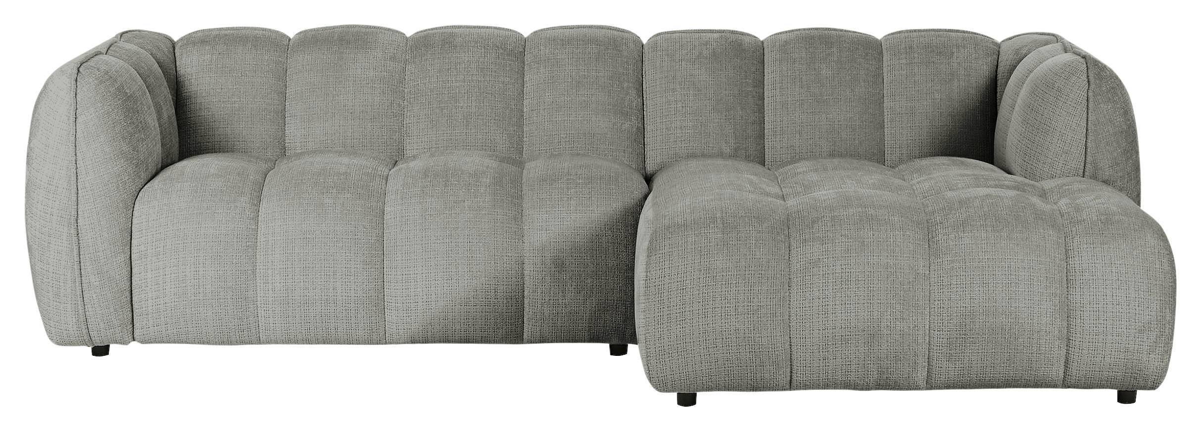 HÖRNSOFFA i chenille mörkgrå - mörkgrå/svart, Klassisk, textil/plast (272/172cm) - MID.YOU